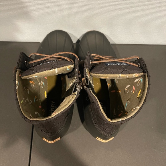 ❌SOLD❌ Sperry Saltwater Quilt Nylon Black Ankle Boots Women’s - Picture 7 of 8